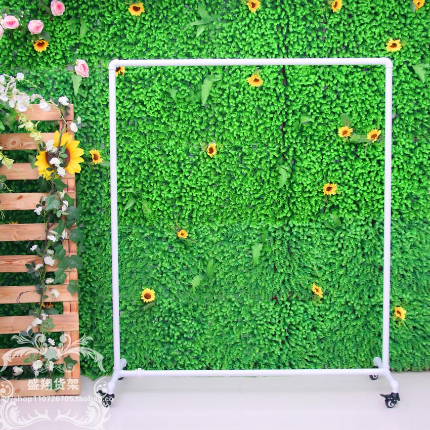 服装店展示架落地式中岛架白色简约水管铁艺挂衣架女装店覆古单杠