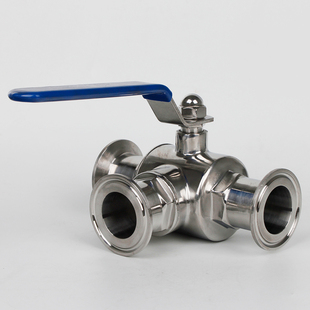 不锈钢三通球阀304卫生级快装卡盘手阀食品级快接3通转换阀门开关