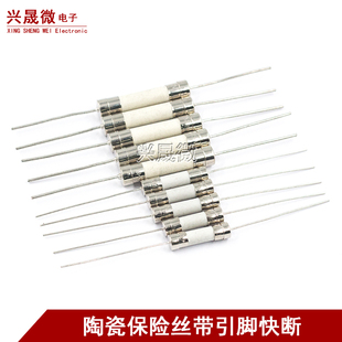 6.3A 5x20 30MM陶瓷保险丝管250V快断熔断器3.15A 10A带引线