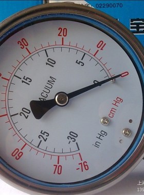 Y100BF -76-0cmhg 全不锈钢真空压力表 上海正宝压力表厂