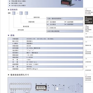 厂家直销DR6-AA/AV/DA/DV2-2000系列三位半数字电流电压表