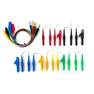 妙威汽车替换探针检测套装香蕉插头转鱼夹汽修万用表表笔特细弯头