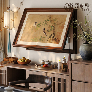竹雀图宋氏美学电表箱挂画中式强弱电箱装饰画上下组合餐厅国风画