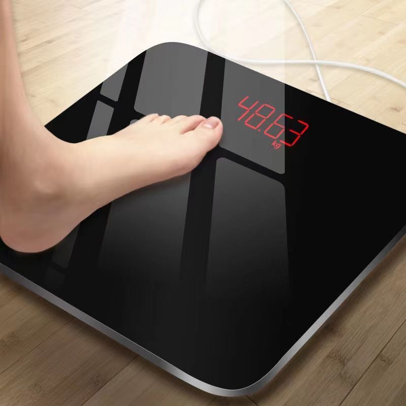 米釜称体重电子秤家用电子称精准成人体重秤充电款减肥称体脂秤