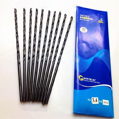 常州万绥直柄加长麻花钻8.6-8.8-9.1-9.5-10.5*300高速钢黑色钻头