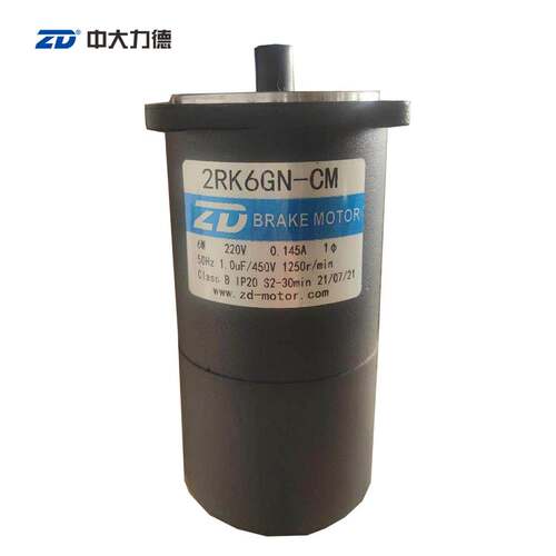 ZD 中大原装2RK6GN-CM 6W微型交流减速电机马达刹车电机单相220V