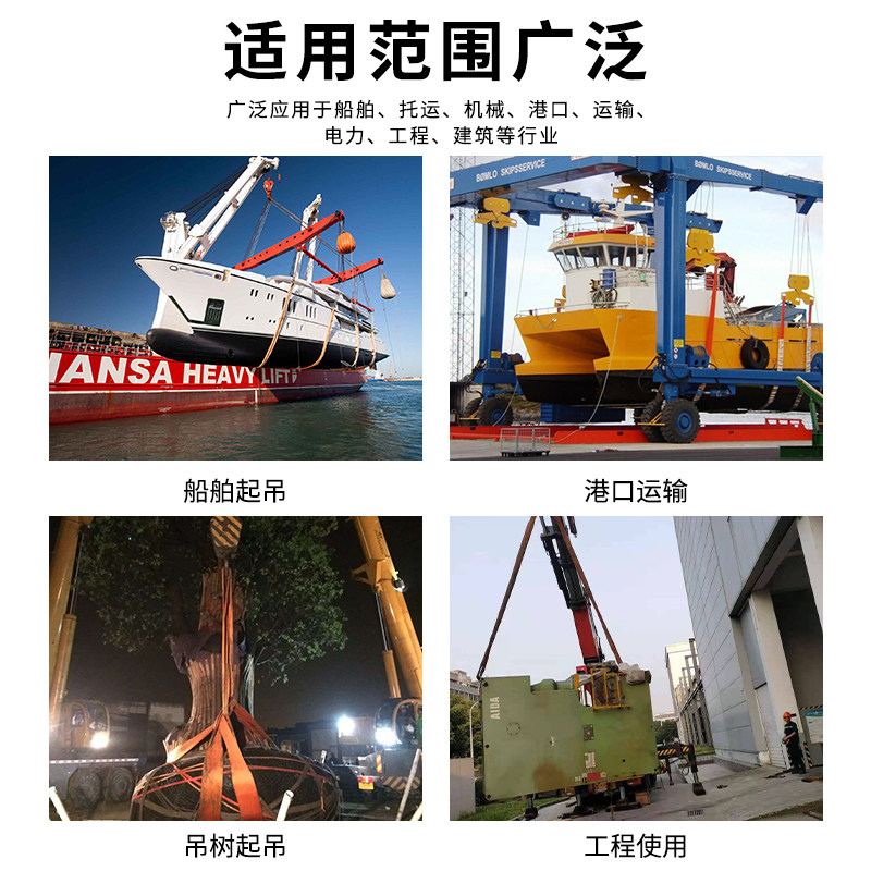 柔性大吨位吊装带20吨8米30t工业起重吊带50t15吨12米*8m吊绳双眼