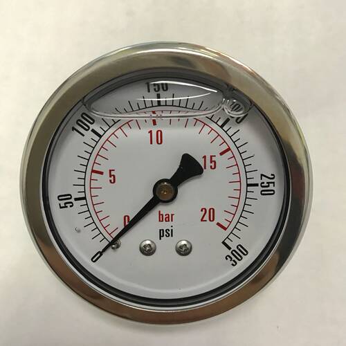 轴向充油压力测量表 20bar 300psi 轴向耐震表 YN-68 螺纹 NPT1/4