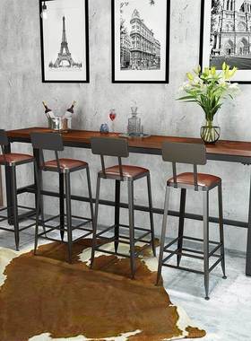 简约实木吧台桌奶茶店椅现代合家LH90806用客厅靠隔断长条高脚桌