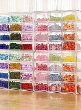 串收珠纳抽屉琉璃水散珠子增势#921柜首饰分晶格透明桌面工材料盒