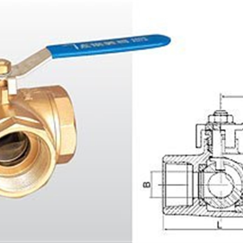 正品埃美柯260黄铜加厚L型三通球阀却换水管阀DN20 6分 3/4专卖店