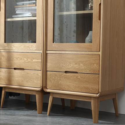 现组代简约实木电视边小户型客厅高矮OXY厅酒柜柜合餐储物收纳柜