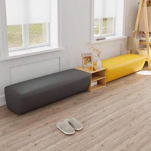 培训小机构家SS1026等候休长闲休息区发理店接待型换鞋凳长条沙发