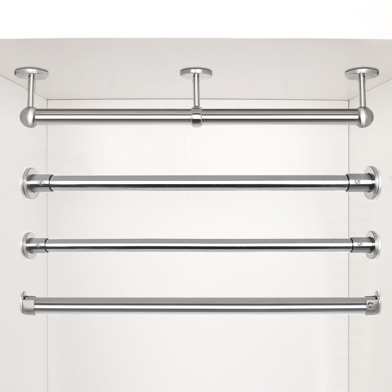 304不锈钢衣柜挂衣杆柜子里的横杆大衣橱内杆子加粗固定式衣通杆