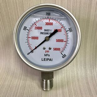不锈钢压力表  yn-100bf 0-400mpa 直径100mm 螺纹M20x1.5 或G1/2