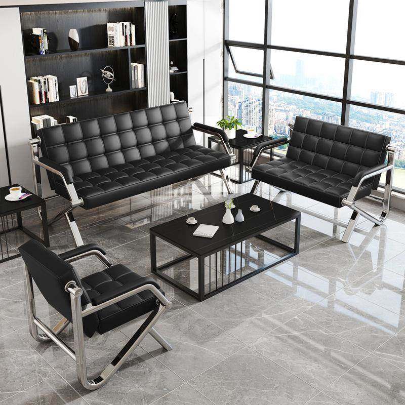 现组办公沙发茶qwe44798几合套装代简约待接会客商务办公室铁架三