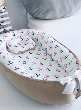 2024宝宝抚床床睡觉神器防45221压摔防惊吓安纯棉初儿窝生可拆卸