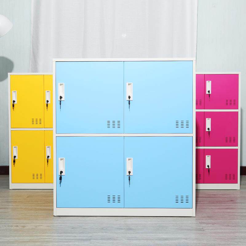 定制学纳生物品存教室书包柜员收LG-CG-00柜矮柜工带锁铁皮柜放钢