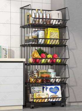 蔬厨房置物LN/THDB-多层落地果架菜家用移动小推车生卫间客厅玩具