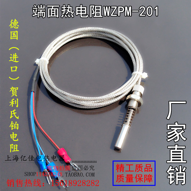 WZPM-201端面热电阻 Pt100热电阻 温度探头传感器 M8*0.75铂电阻