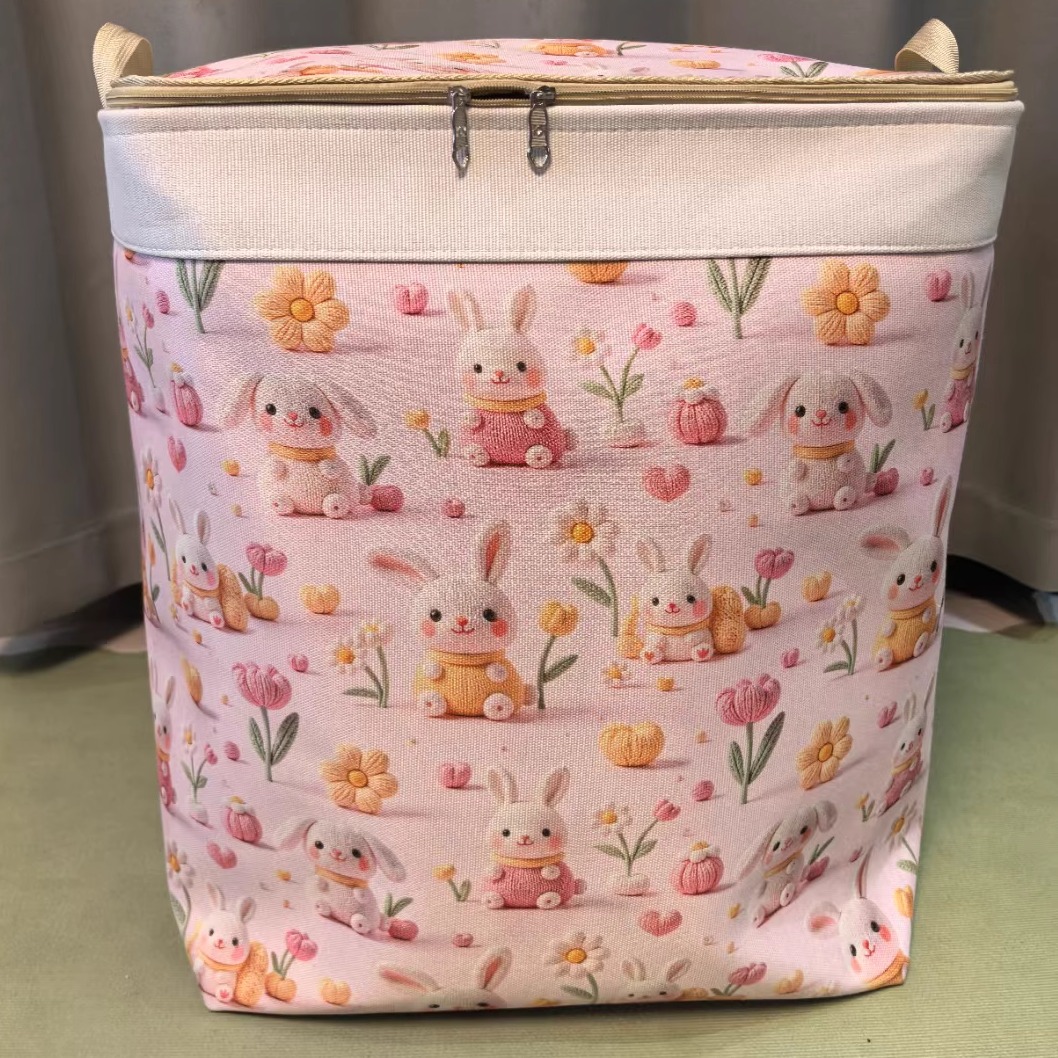 大容量带盖布艺收纳箱