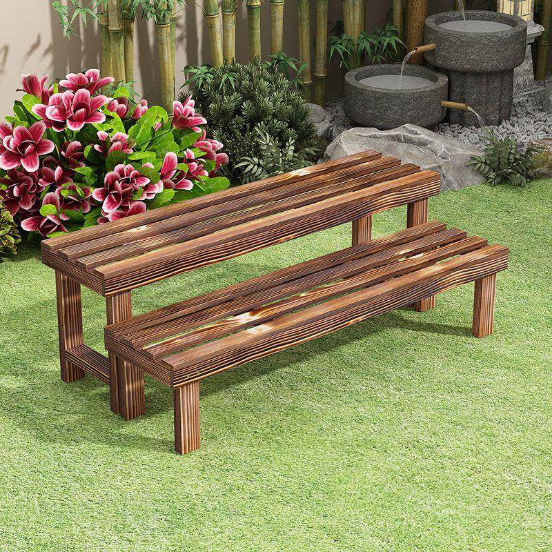 实木花架家用多层阶梯式绿萝多肉室内户外碳化防腐火烧木花盆架子,收纳整理,书桌收纳置物架,淘宝优惠券,粉丝福利购,淘宝优惠卷