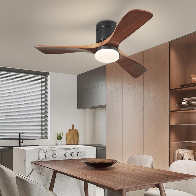 北欧简约实木风扇灯客厅灯餐厅家用电扇灯吊灯遥控吸顶 吊扇灯
