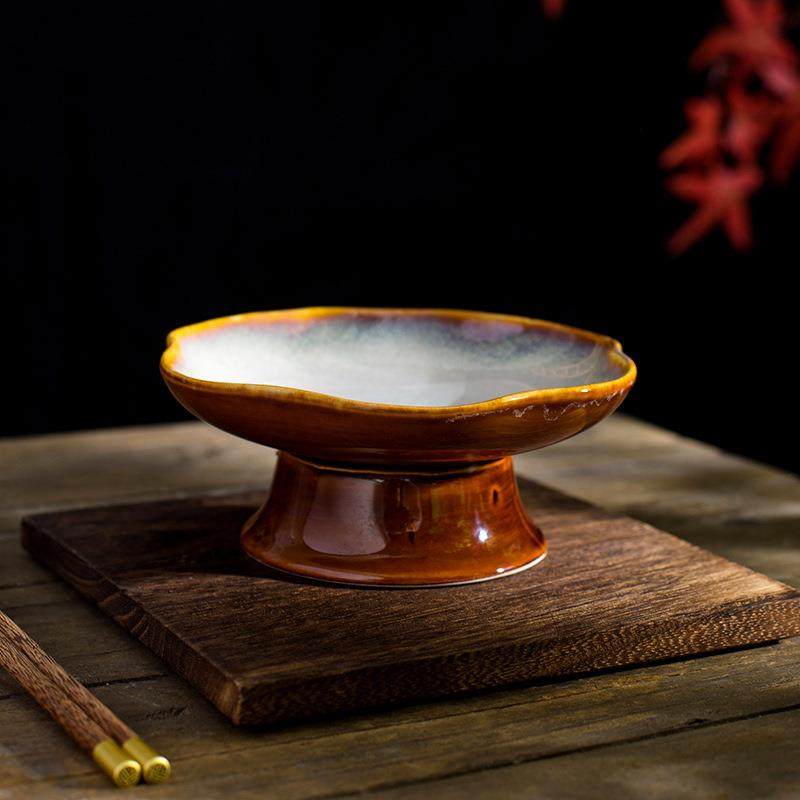 酒店中厨陶瓷餐具小吃高脚碗盘窑变创意冷凉菜融合菜餐厅饭店会所,餐饮具,盘,淘宝优惠券,粉丝福利购,淘宝优惠卷