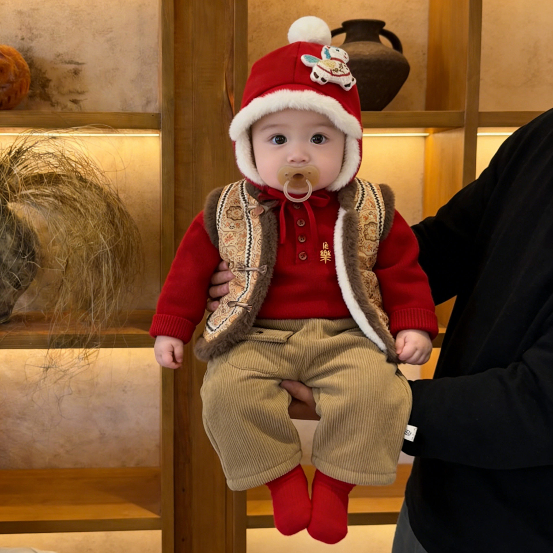 宝宝新中式拜年服套装冬季小童唐装夹棉加厚马甲婴幼儿保暖直筒裤,童装/婴儿装/亲子装,儿童运动套装,淘宝优惠券,粉丝福利购,淘宝优惠卷