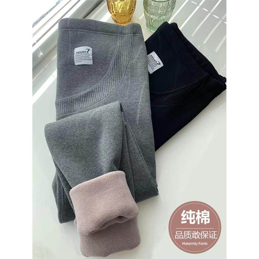 孕妇打底裤秋冬季加绒加厚加肥加大纯棉孕妇裤子女外穿春秋秋冬装