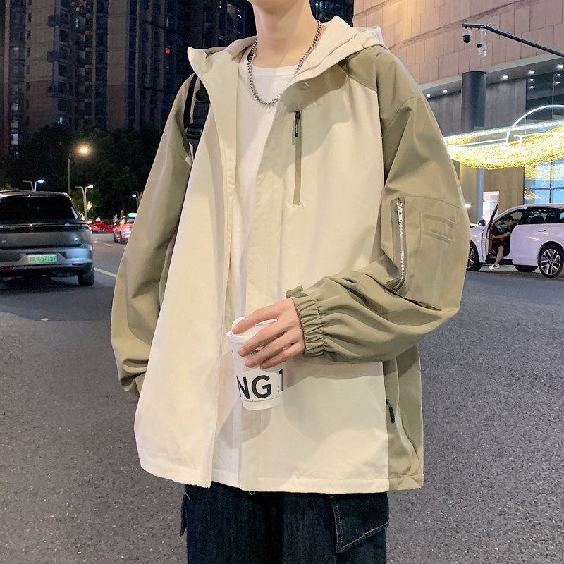 男士外套春秋季2025新款潮牌痞帅防水薄款夹克工装男生青少年衣服