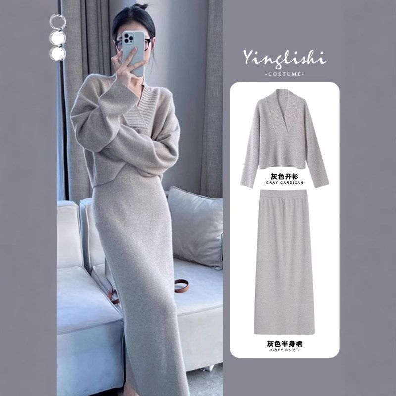 女装茶系针织高级感毛衣子时尚