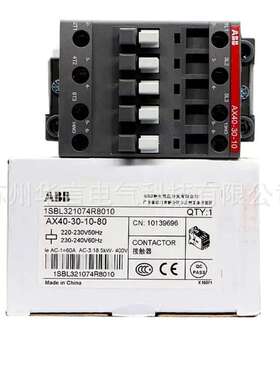 供应 ABB AX40-30-10-80 40A 220V 交流接触器 订货号 10139696