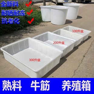 加厚塑料浅盆塑料水箱牛筋水箱升养殖专用箱养龟养鱼方箱周转箱盆