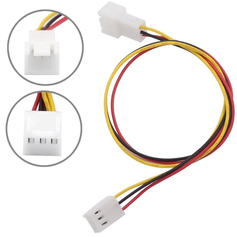 台式机电脑主板CPU风扇小3/4P三四针延长线小3/4PIN公对母供电线