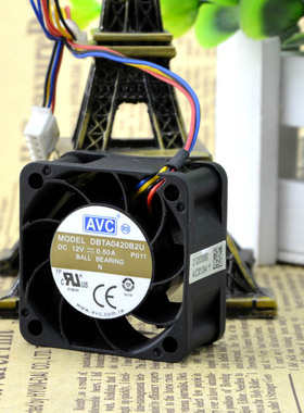 全新AVC DBTA0420B2U 4020 12V 0.50A 4线PWM高速散热设备风扇