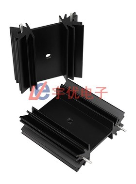 YV35梅花形散热器 35*12*35MM铝型材散热片 黑色双针 适用TO-220