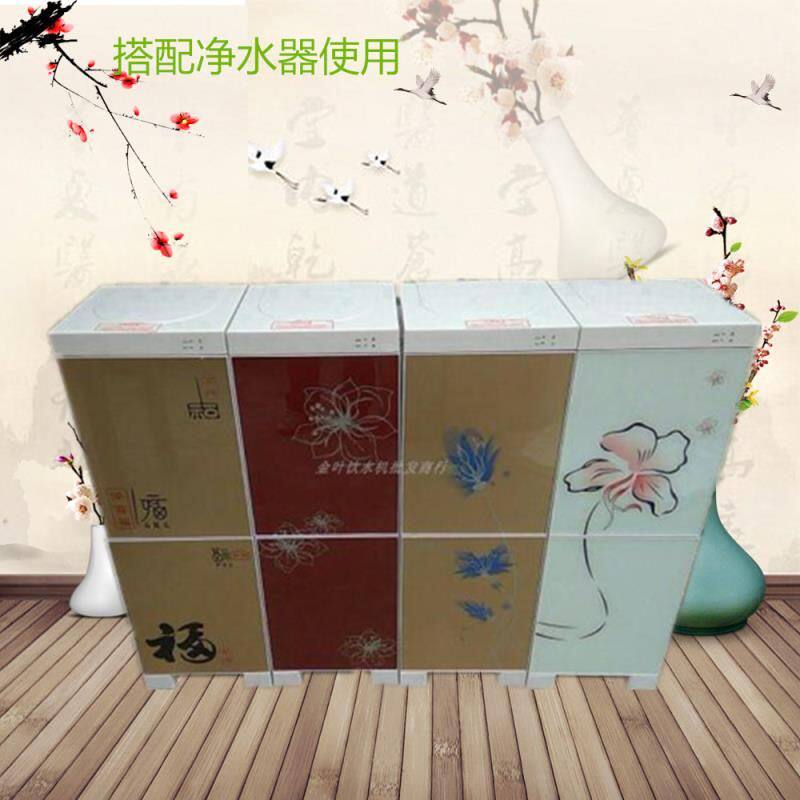 双开门玻璃面板立式管线机温热冷热饮水机2分快接管线过滤饮水机