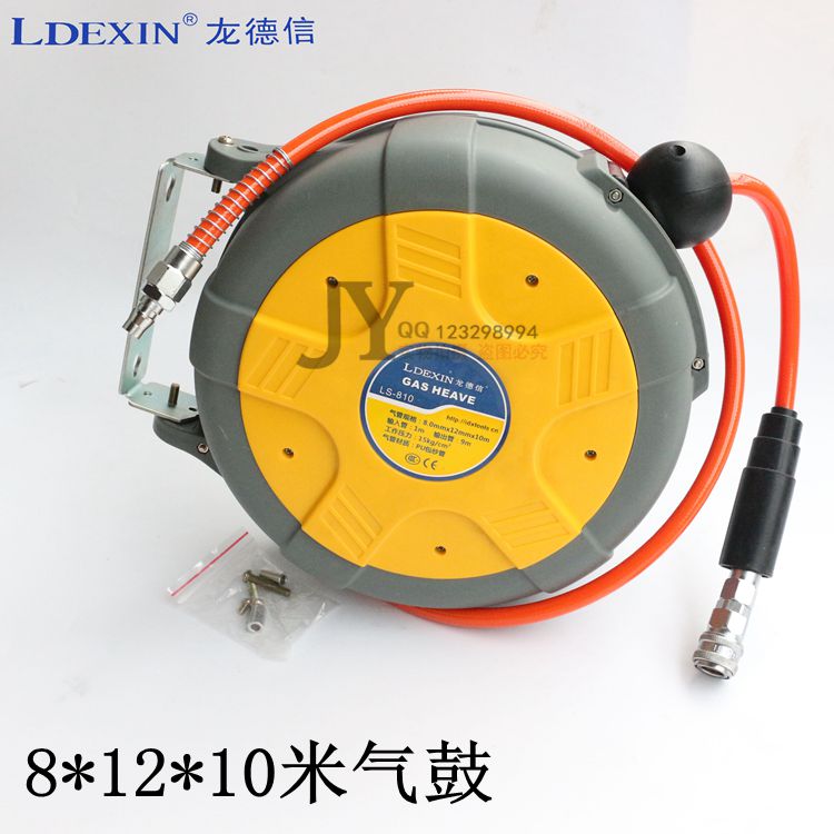 自动伸缩卷管器 高强度PU包纱管气动工具气泵 8*12*10米管子气鼓