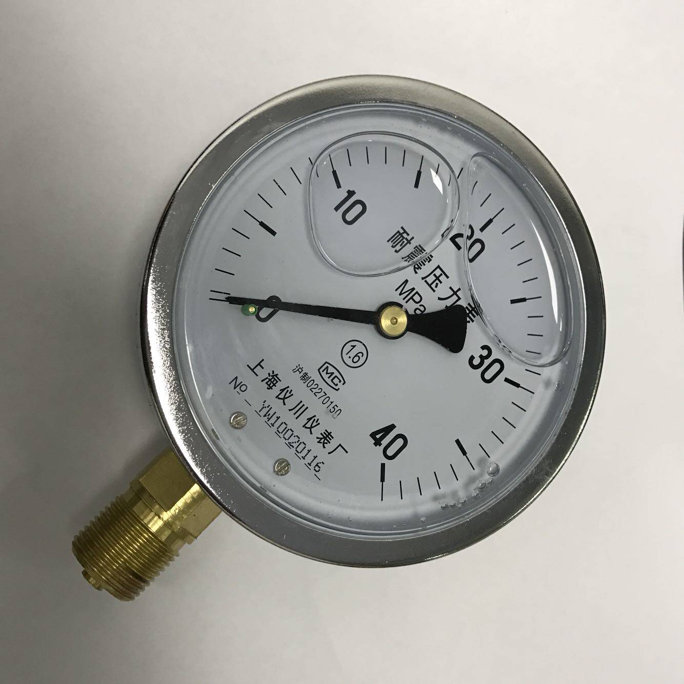 上海仪川仪表厂 耐震压力表 YN-100 0-40mpa m20x1.5 径向 100mm