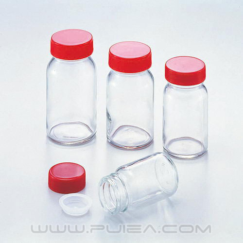 玻璃试剂瓶广口250ml透明密封标准瓶带内塞大口分装瓶子进口ASONE