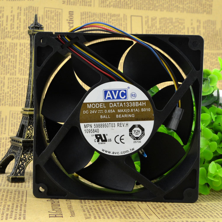 全新原装AVC DATA1338B4H 24V 12738 0.65A 双滚珠温控散热风扇