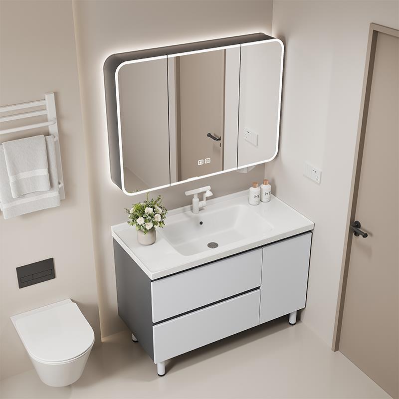 加厚蜂窝铝抽屉落地浴室柜组合陶瓷一体洗脸盆卫生间洗漱台洗手池