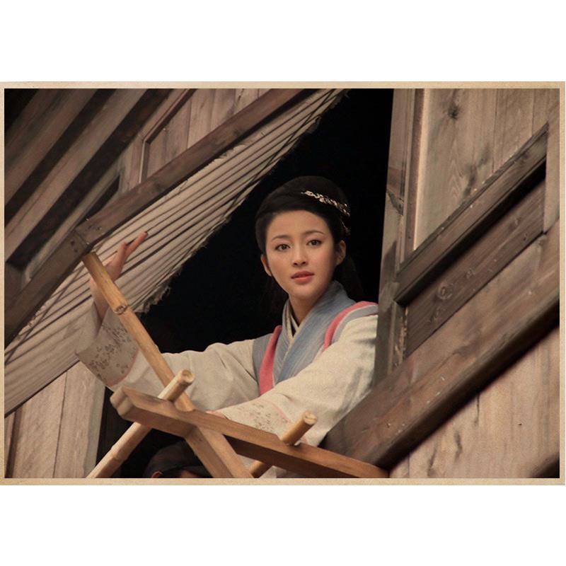 水浒传潘金莲开窗覆古怀旧牛皮纸海报纸酒吧酒馆烧烤店墙贴装饰画