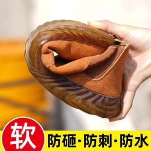 男防砸防刺穿钢包头电焊工带钢板轻便软底工作鞋 劳保鞋 一脚蹬工地