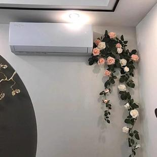 饰玫瑰花条婚庆背景布置藤蔓 仿真假花藤条空调管道缠绕花藤遮挡装