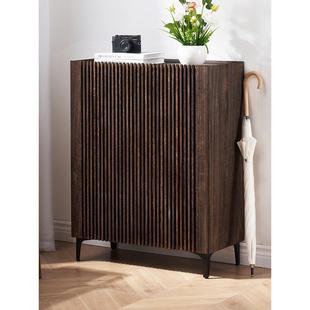 纯实木鞋柜家用门口小户型栅栏鞋架子简约中式入户口门厅柜收纳柜