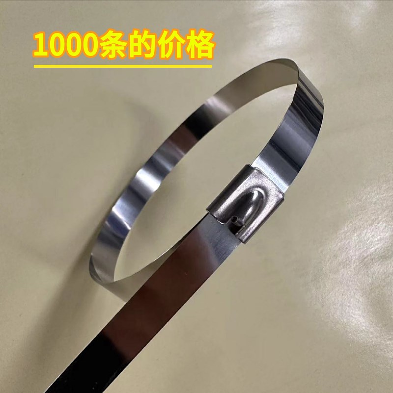 不锈钢扎带 自锁式捆绑带钢丝抱箍金属条 电线杆标牌卡扣电缆桥架