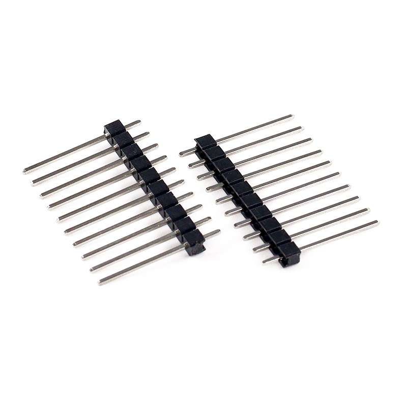 2.54mm排针直针单排2p 3 4 5 6 7 8 10 12 30pin连接器加长针19mm