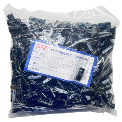 JAKEC原装铝电解电容器16V2200UF 16V 2200UF 10*20MM 整包250只